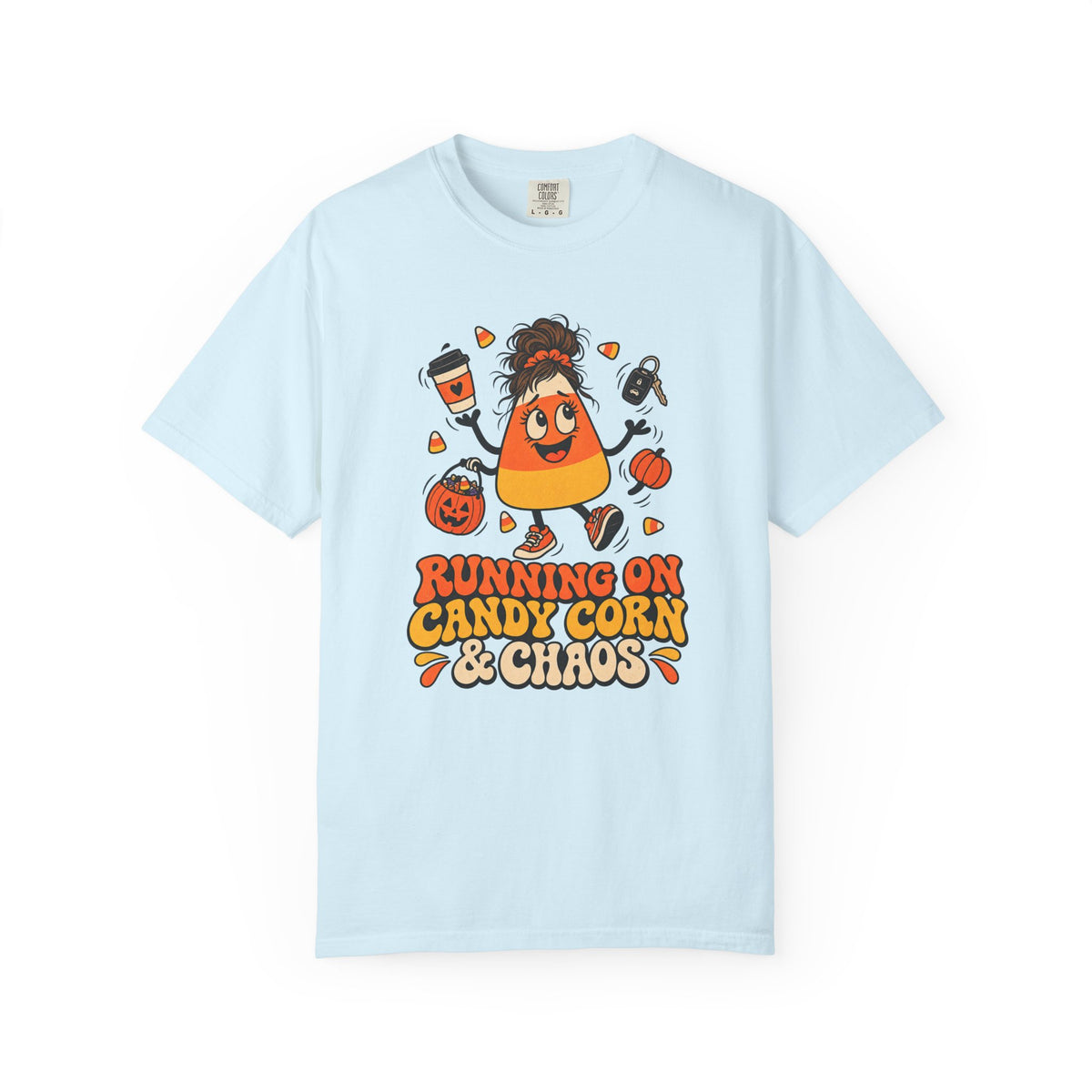 Running on Candy Corn and Chaos T-Shirt – Chambray
