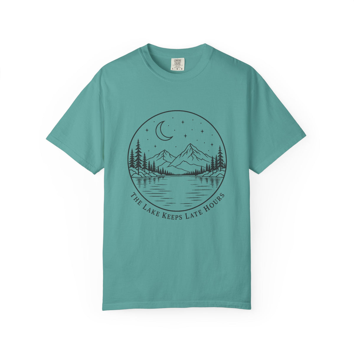 The Lake Keeps Late Hours T-Shirt – Seafoam