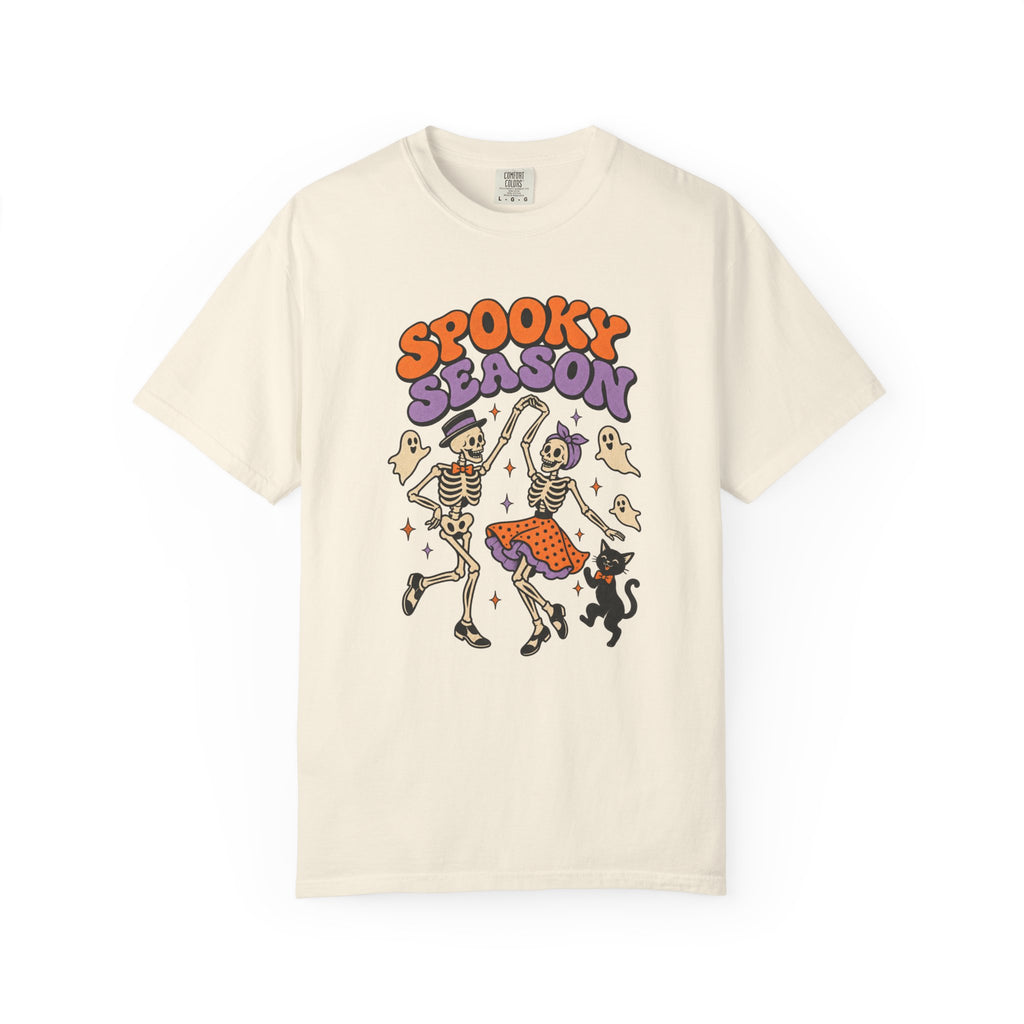 Spooky Season Dancing Skeletons T-Shirt – Ivory