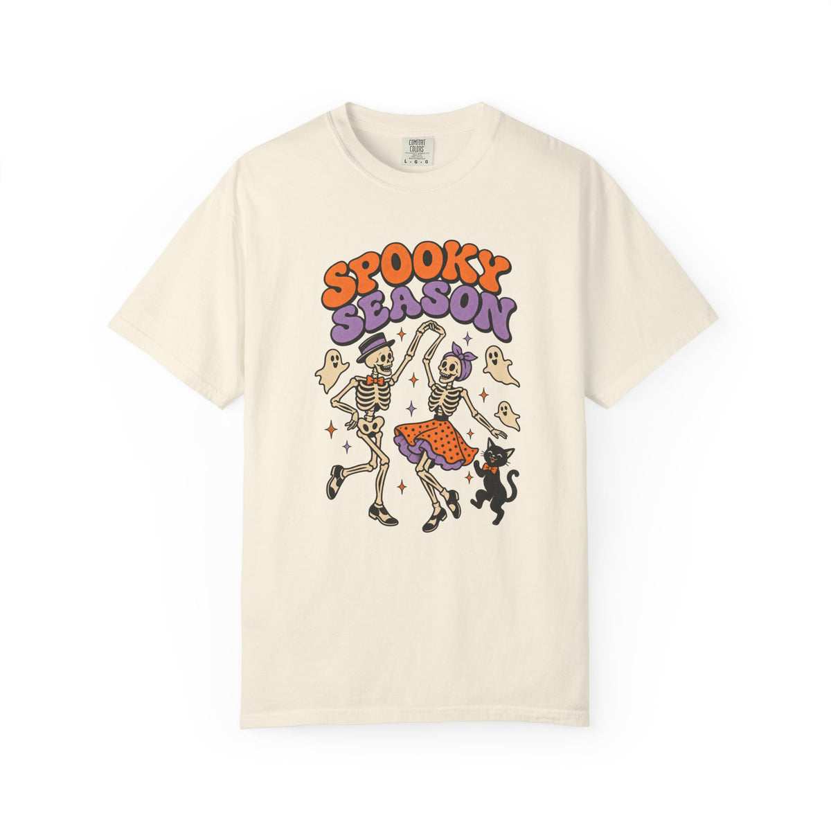 Spooky Season Dancing Skeletons T-Shirt – Ivory