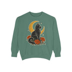 Moonlit Black Cat Sweatshirt – Light Green