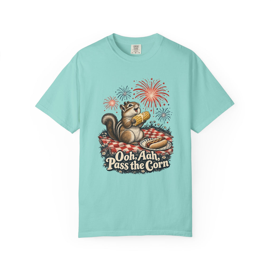 Ooh, Aah, Pass the Corn T-Shirt – Chalky Mint