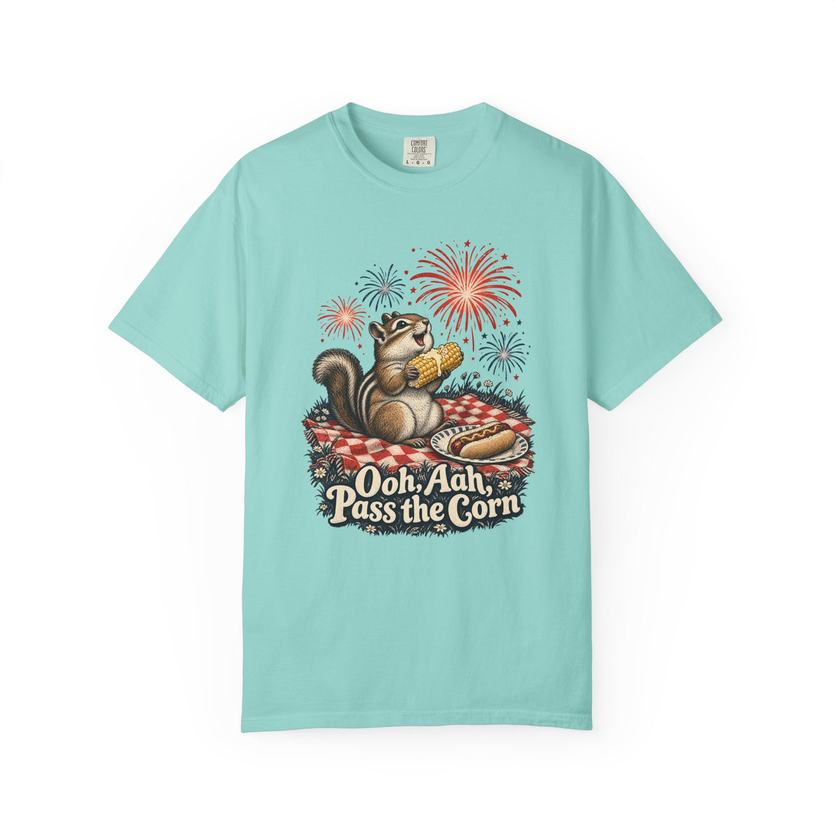 Ooh, Aah, Pass the Corn T-Shirt – Chalky Mint
