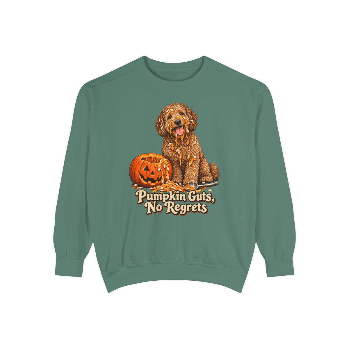 Pumpkin Guts, No Regrets Sweatshirt – Light Green