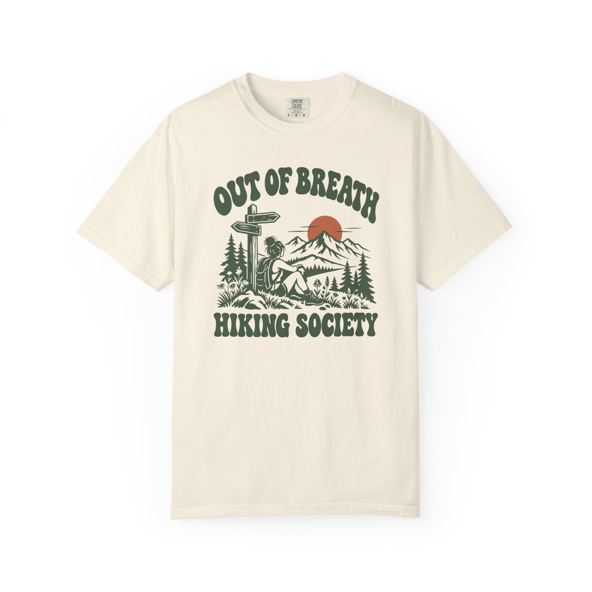 Out of Breath Hiking Society Trail Sign T-Shirt