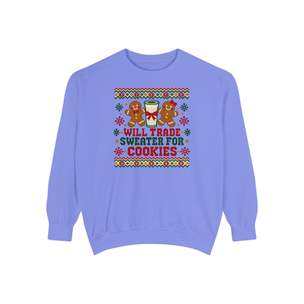 Will Trade Sweater for Cookies Ugly Christmas Sweatshirt – Flo Blue