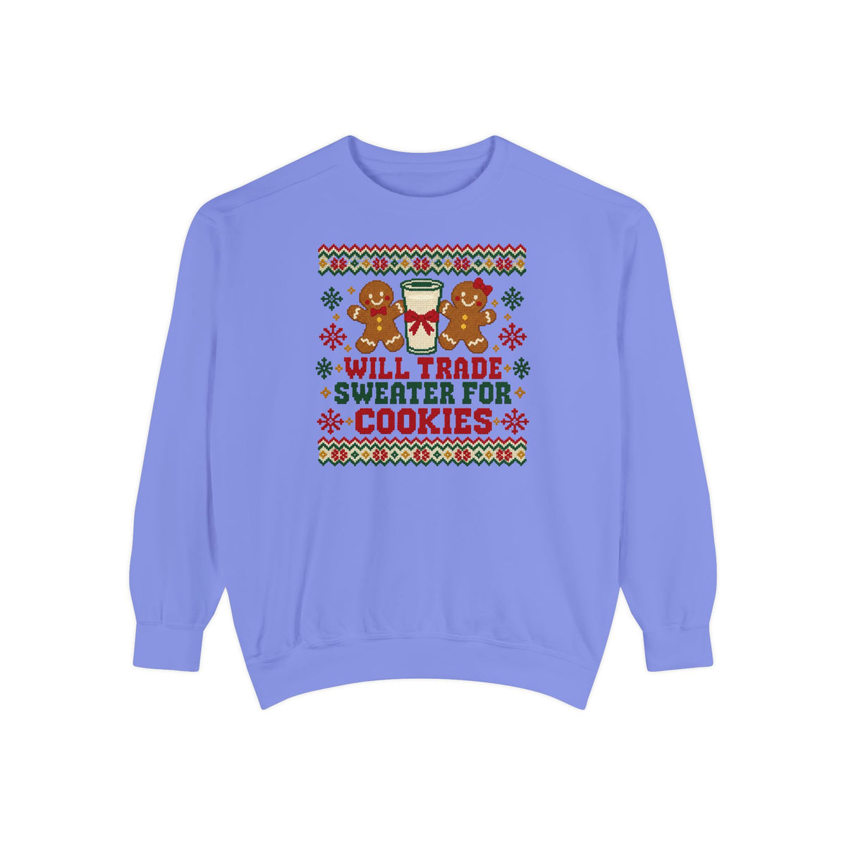 Will Trade Sweater for Cookies Ugly Christmas Sweatshirt – Flo Blue