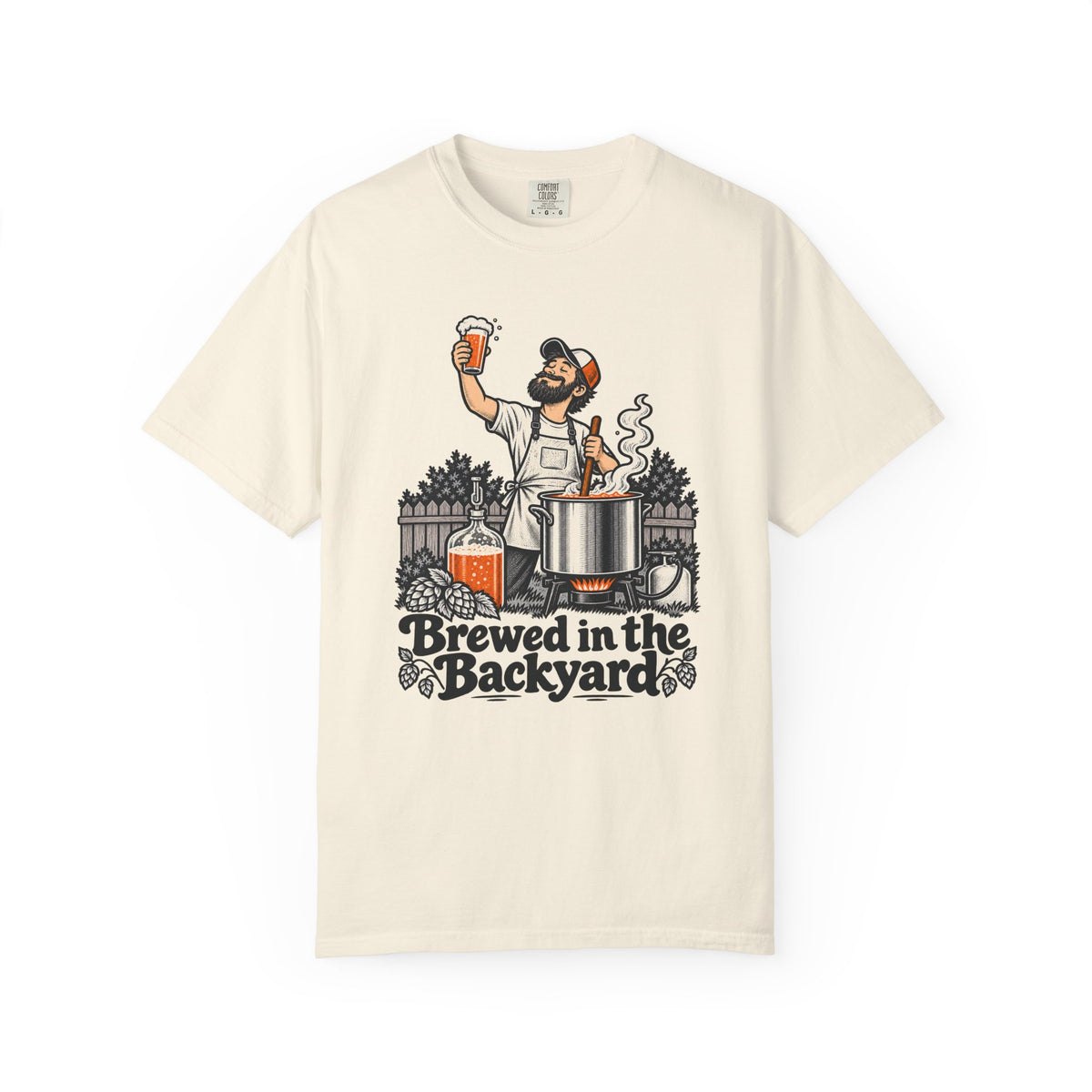Brewed in the Backyard T-Shirt – Ivory