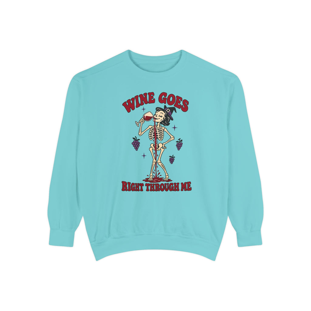 Wine Goes Right Through Me Sweatshirt – Chalky Mint