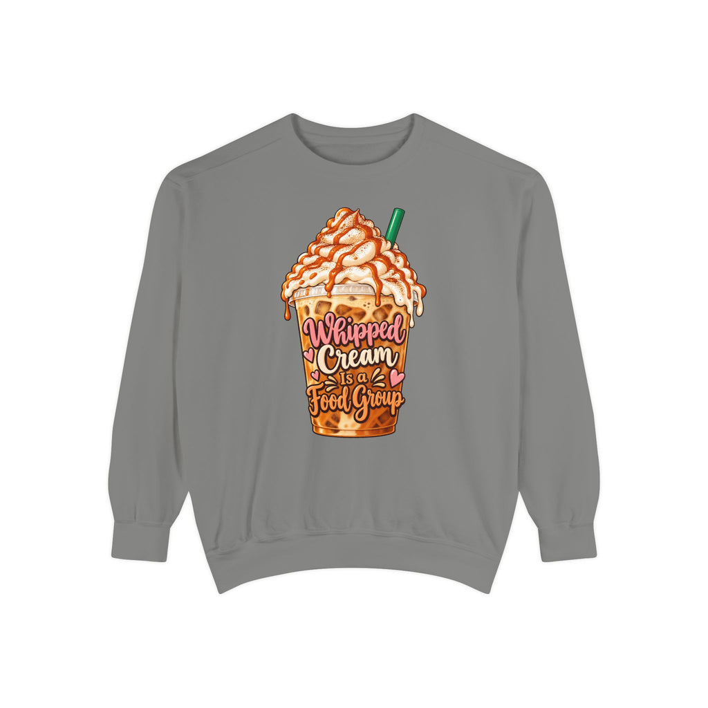 Whipped Cream Is a Food Group Sweatshirt – Grey