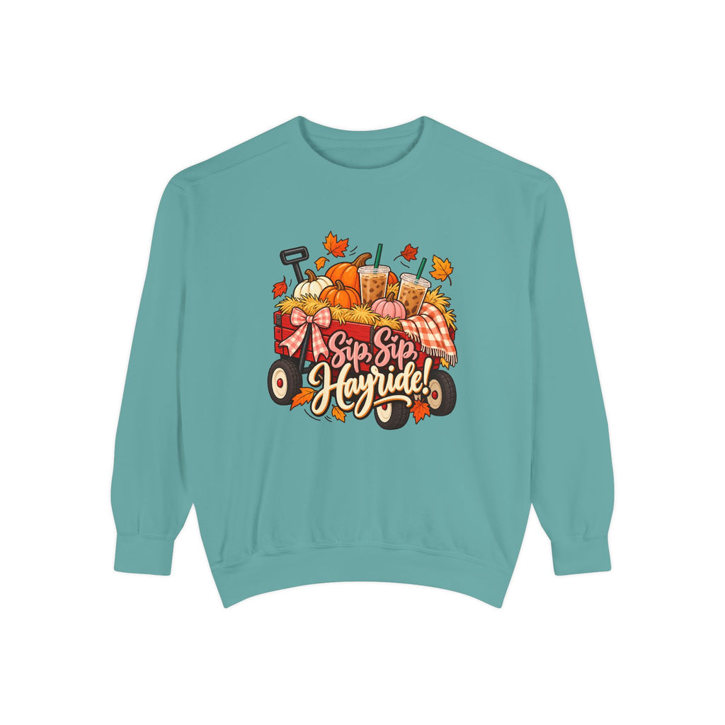 Sip, Sip, Hayride! Sweatshirt – Seafoam