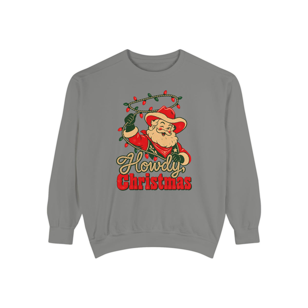 Howdy, Christmas Sweatshirt – Grey