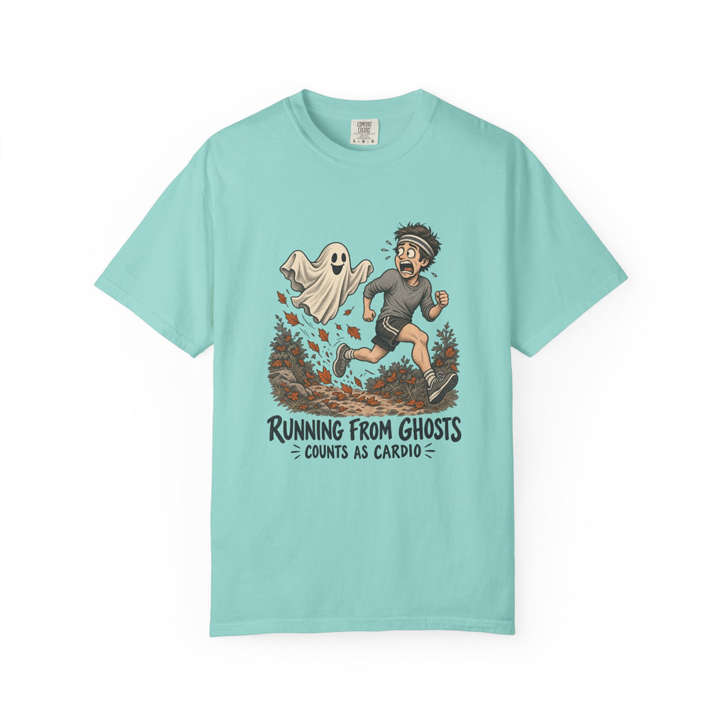 Running From Ghosts Counts as Cardio T-Shirt – Chalky Mint
