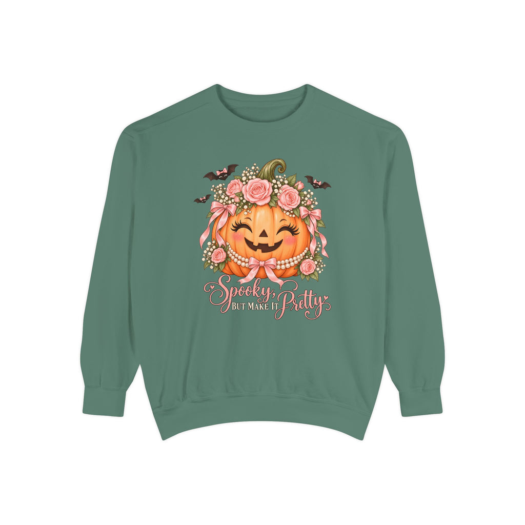 Spooky, But Make It Pretty Sweatshirt – Light Green