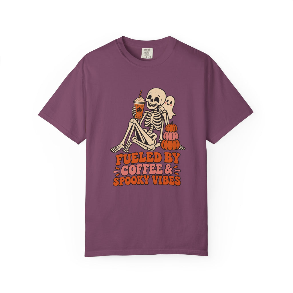 Fueled by Coffee & Spooky Vibes T-Shirt – Berry
