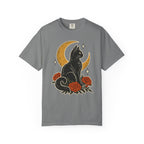 Moonlit Black Cat T-Shirt – Grey