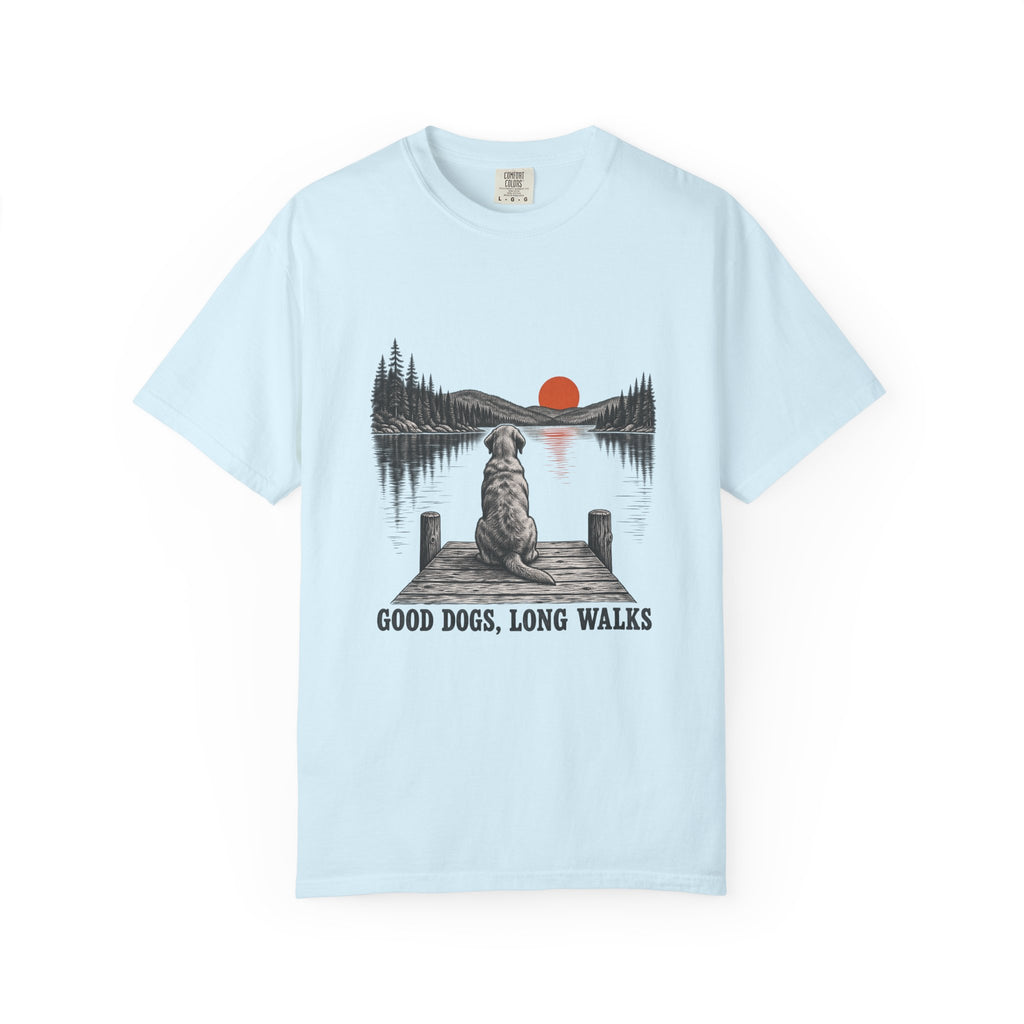Good Dogs, Long Walks T-Shirt – Chambray