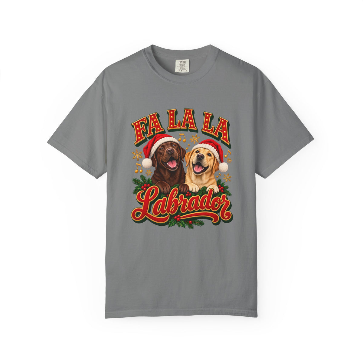 Fa La La Labrador T-Shirt – Grey