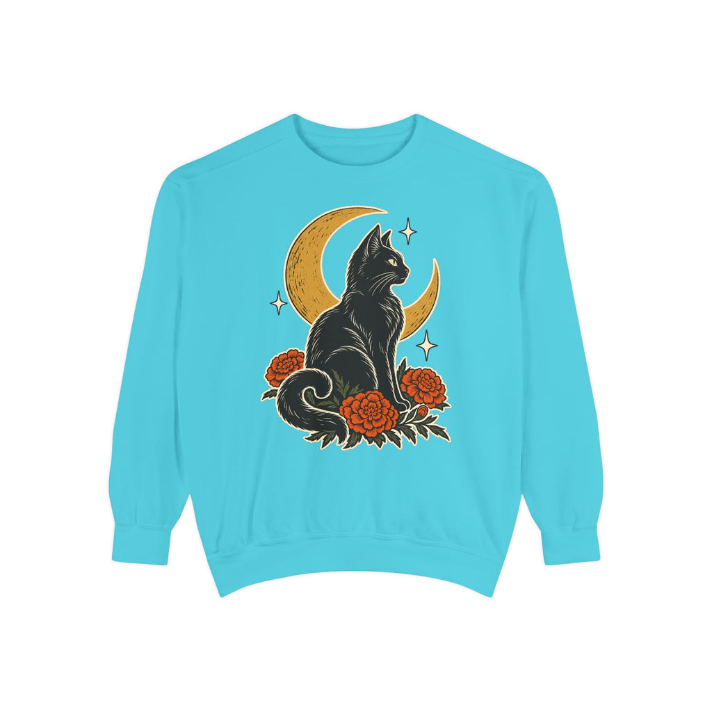 Moonlit Black Cat Sweatshirt – front view