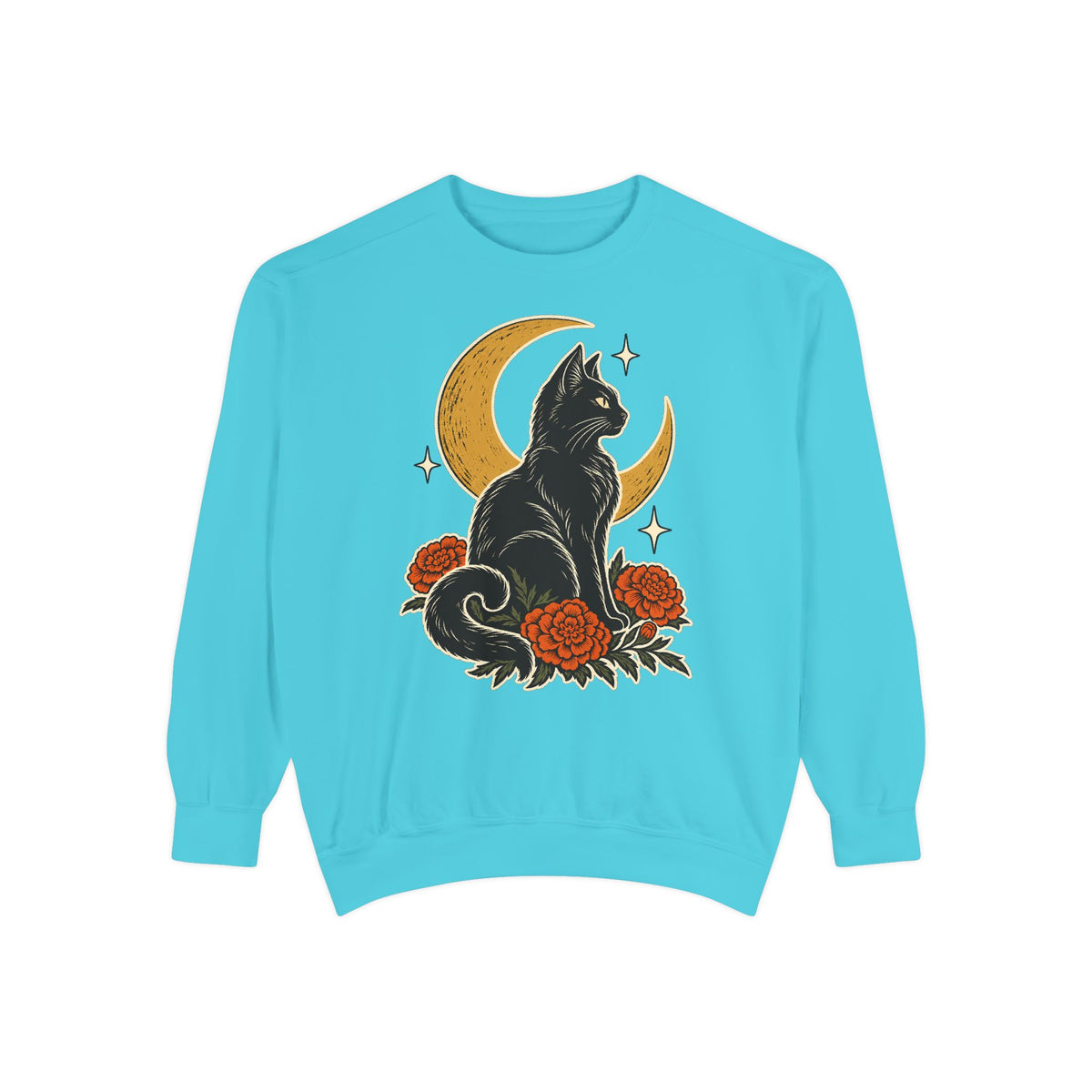 Moonlit Black Cat Sweatshirt – front view