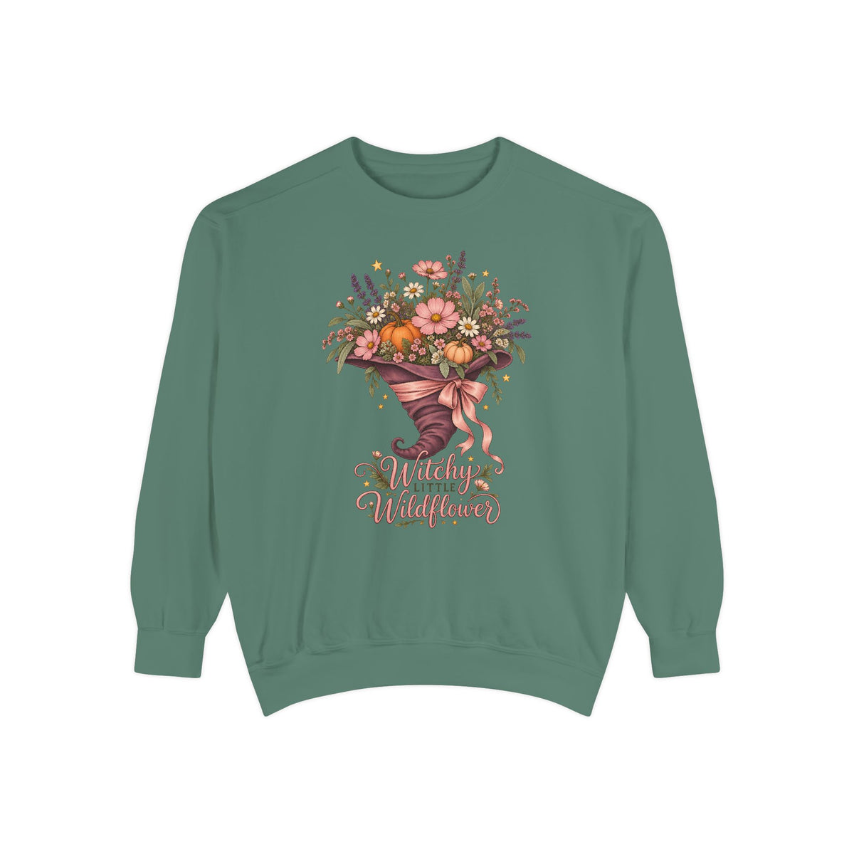 Witchy Little Wildflower Sweatshirt – Light Green