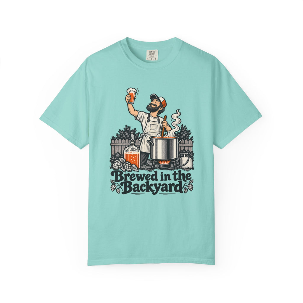 Brewed in the Backyard T-Shirt – Chalky Mint