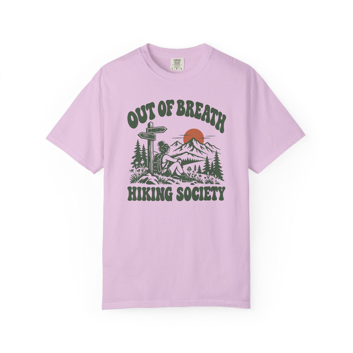 Out of Breath Hiking Society Trail Sign T-Shirt