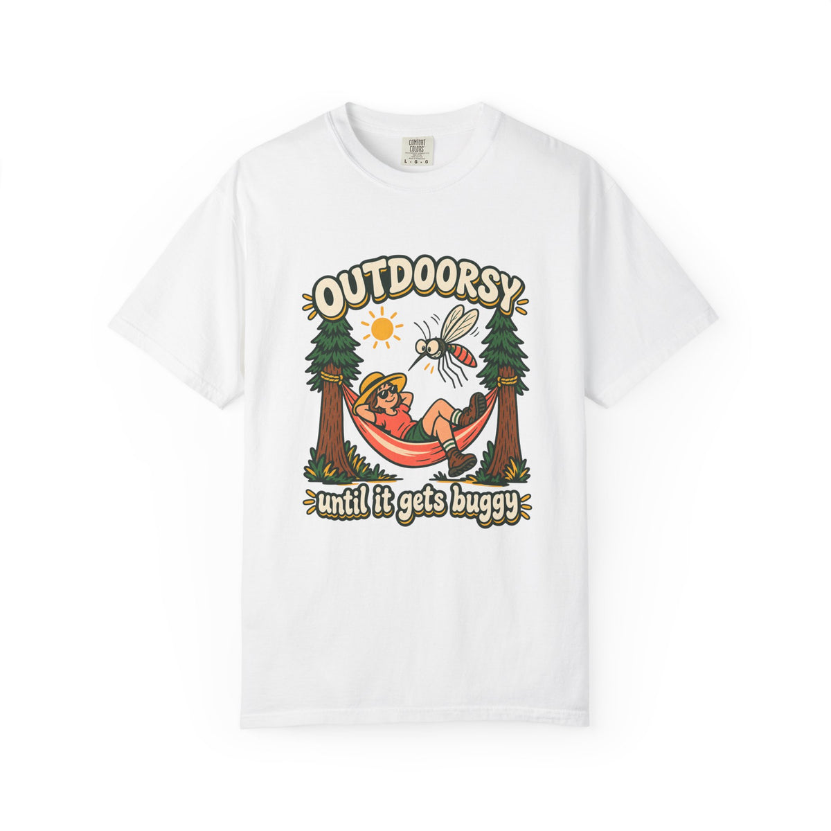 Outdoorsy Until It Gets Buggy T-Shirt – White