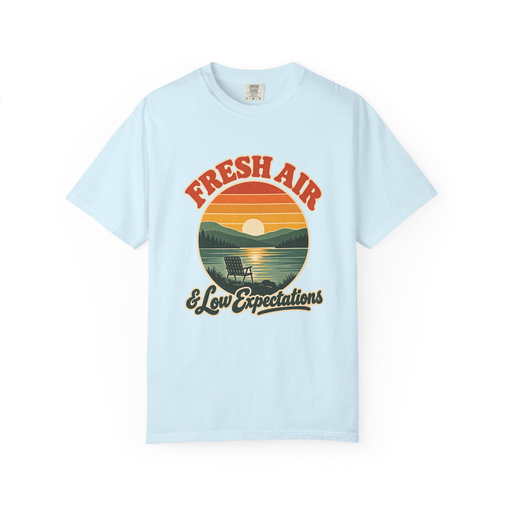 Fresh Air & Low Expectations T-Shirt – Chambray