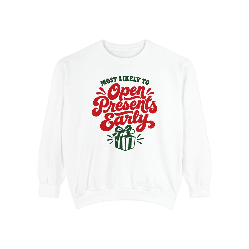 Most Likely To Open Presents Early Sweatshirt – White