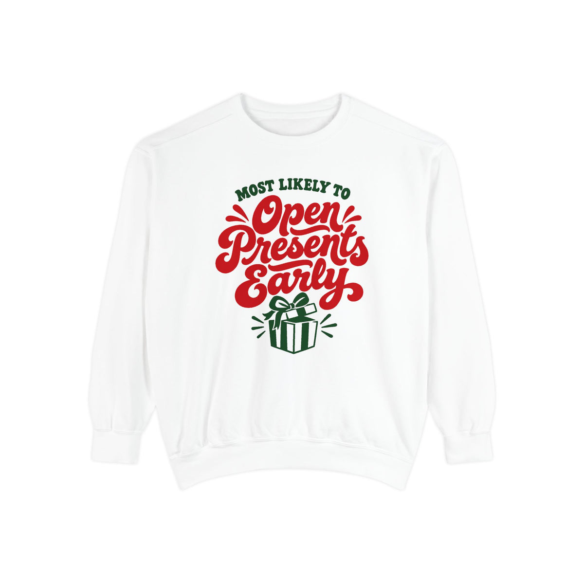 Most Likely To Open Presents Early Sweatshirt – White