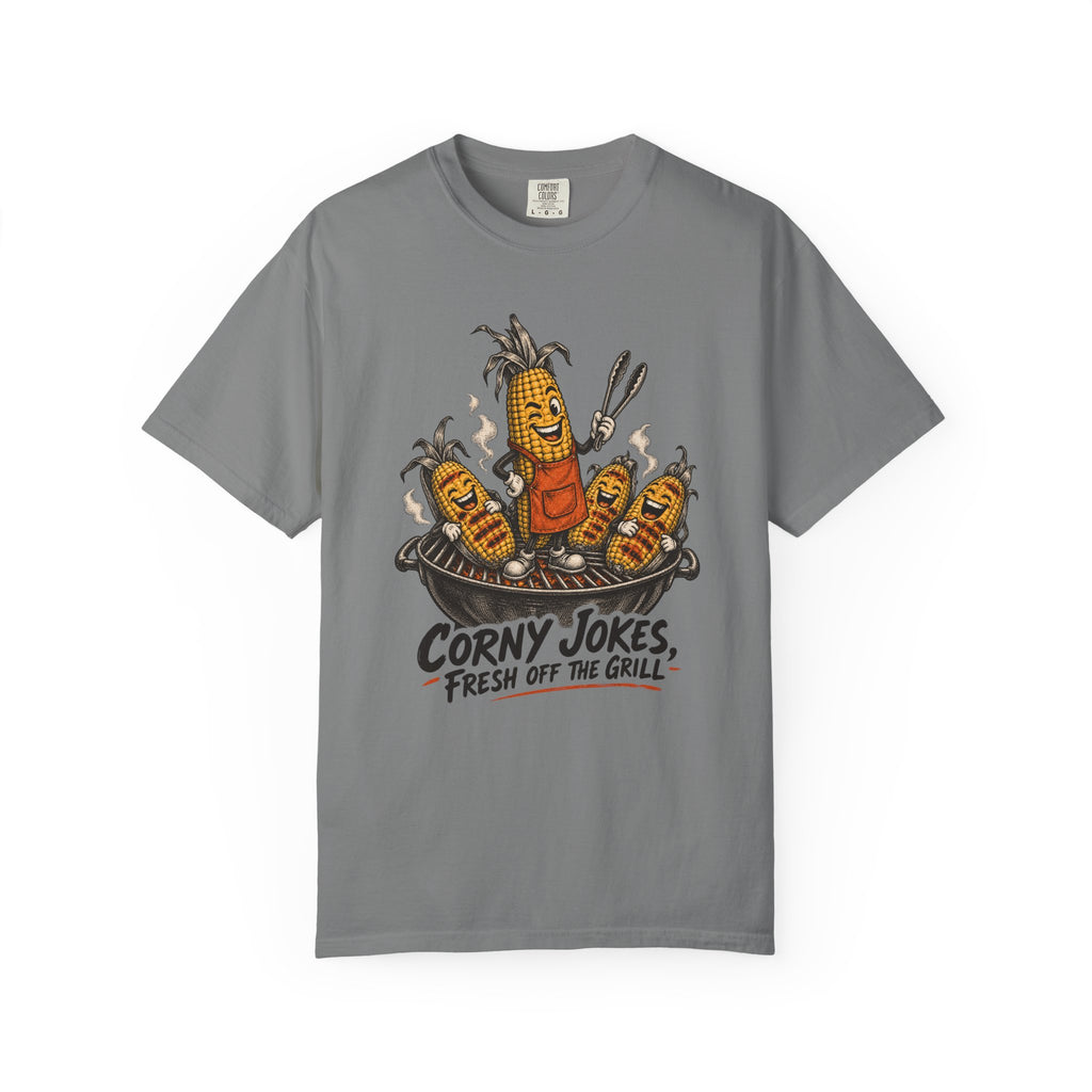 Corny Jokes, Fresh Off the Grill T-Shirt – Grey