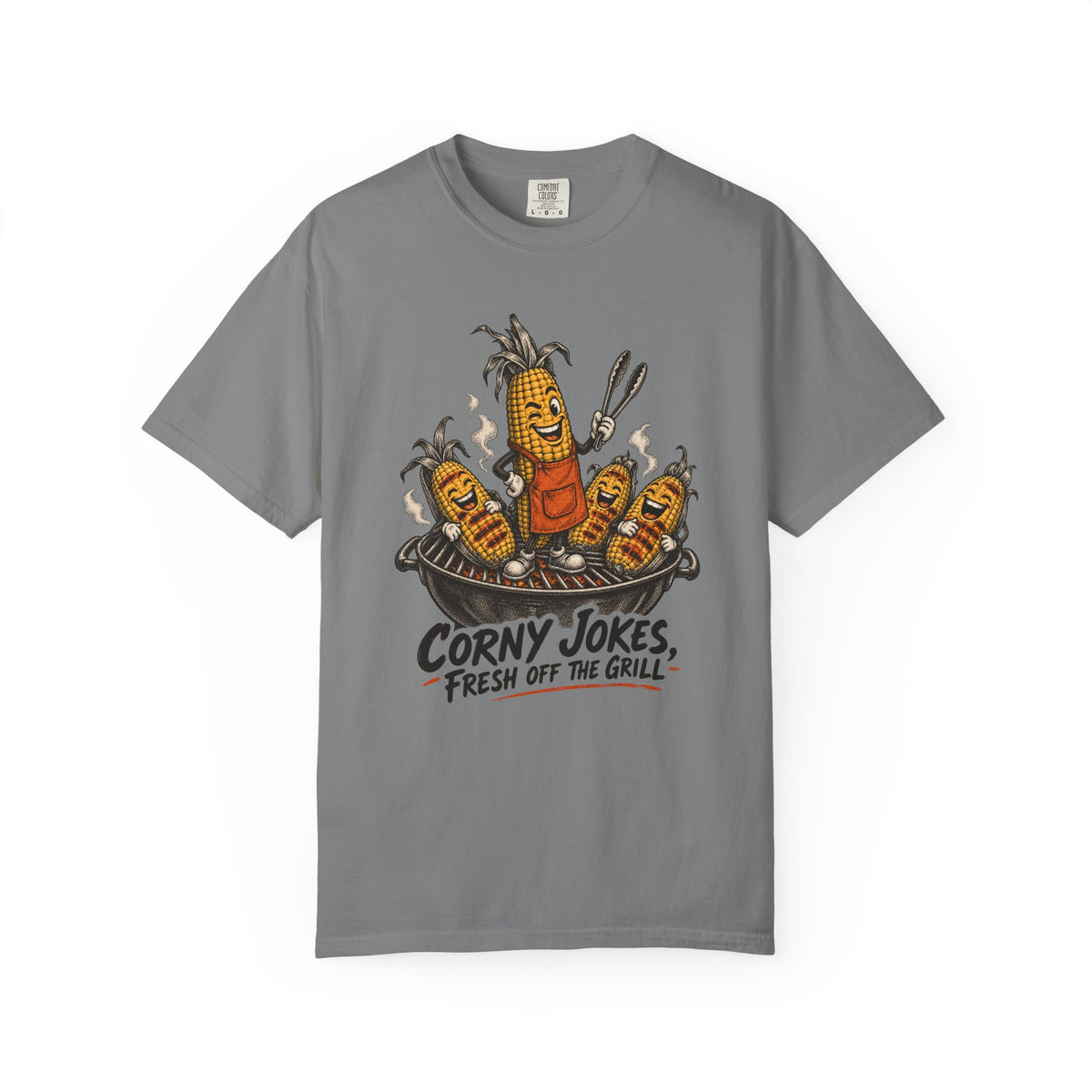 Corny Jokes, Fresh Off the Grill T-Shirt – Grey