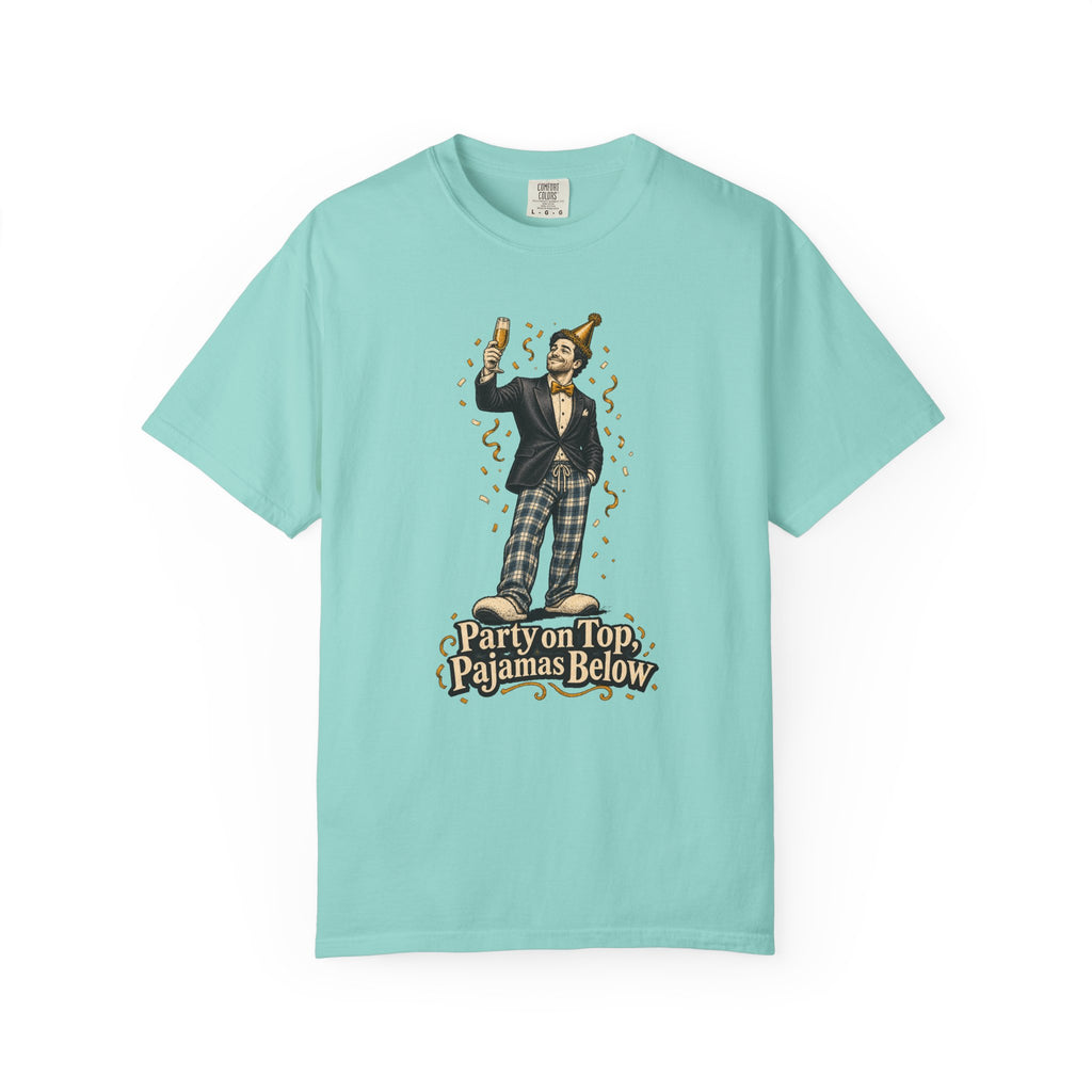 Party on Top, Pajamas Below T-Shirt – Chalky Mint