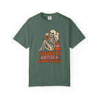 Fueled by Coffee & Spooky Vibes T-Shirt – Blue Spruce