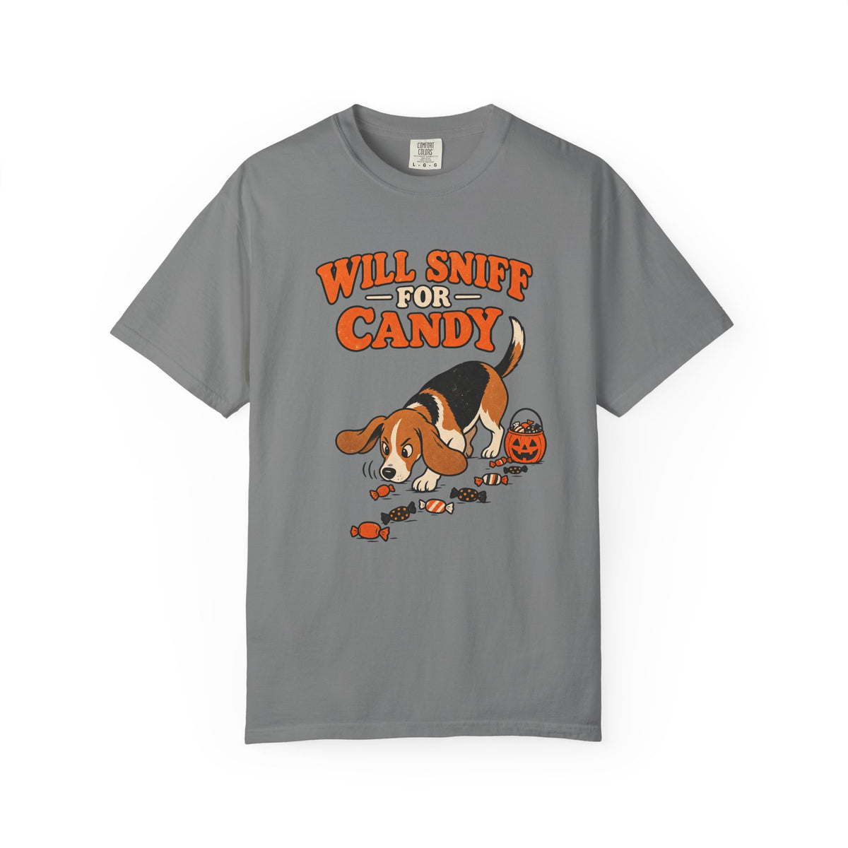 Will Sniff for Candy T-Shirt – Grey