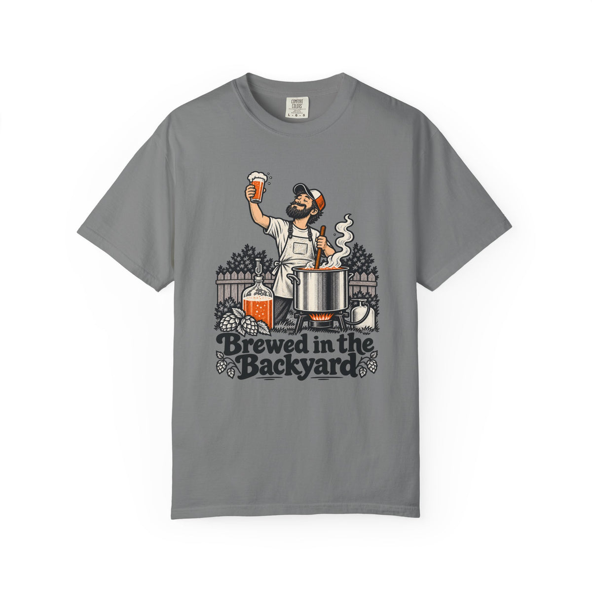 Brewed in the Backyard T-Shirt – Grey