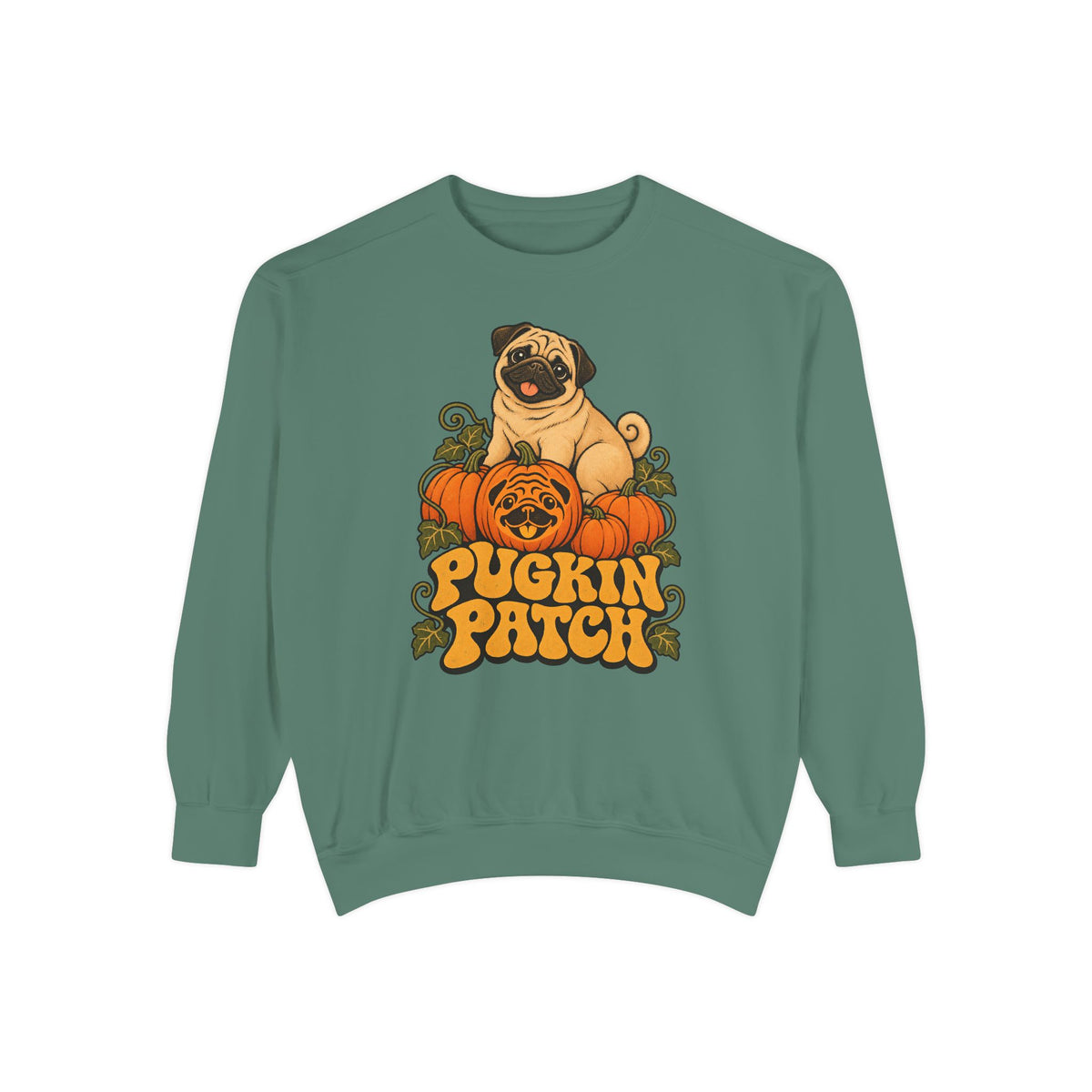 Pugkin Patch Sweatshirt – Light Green