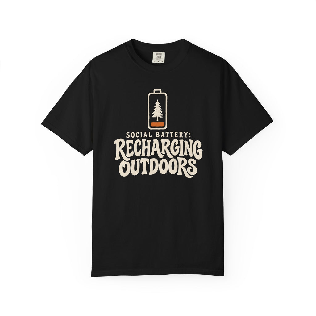 Social Battery: Recharging Outdoors T-Shirt