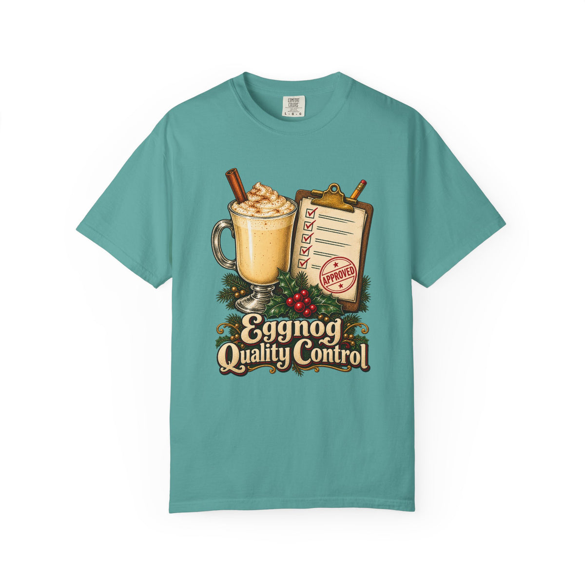 Eggnog Quality Control T-Shirt – Seafoam