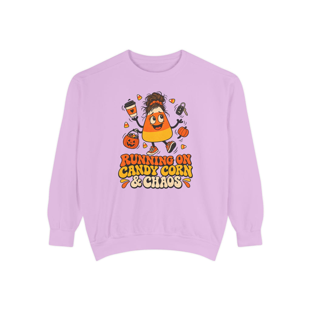 Running on Candy Corn and Chaos Sweatshirt – Orchid