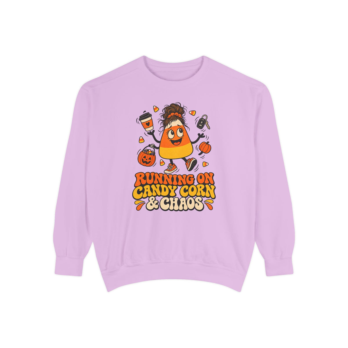Running on Candy Corn and Chaos Sweatshirt – Orchid