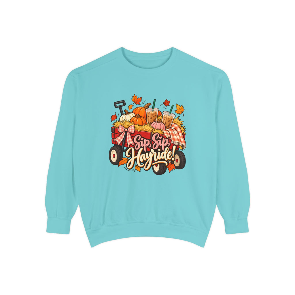 Sip, Sip, Hayride! Sweatshirt – Chalky Mint
