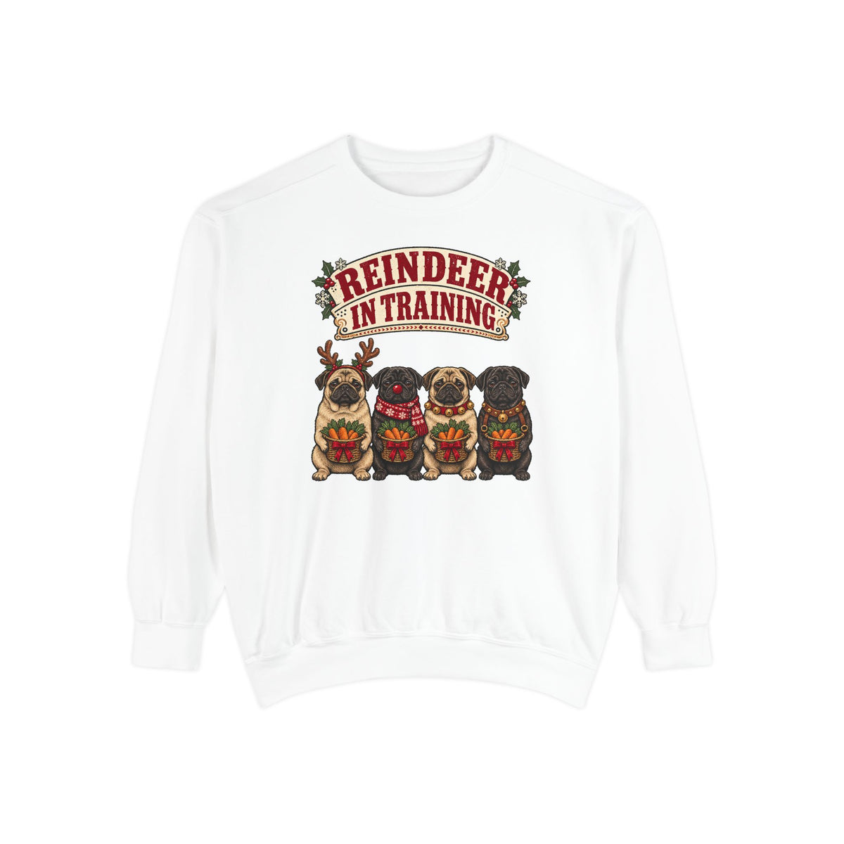 Reindeer in Training Sweatshirt – White