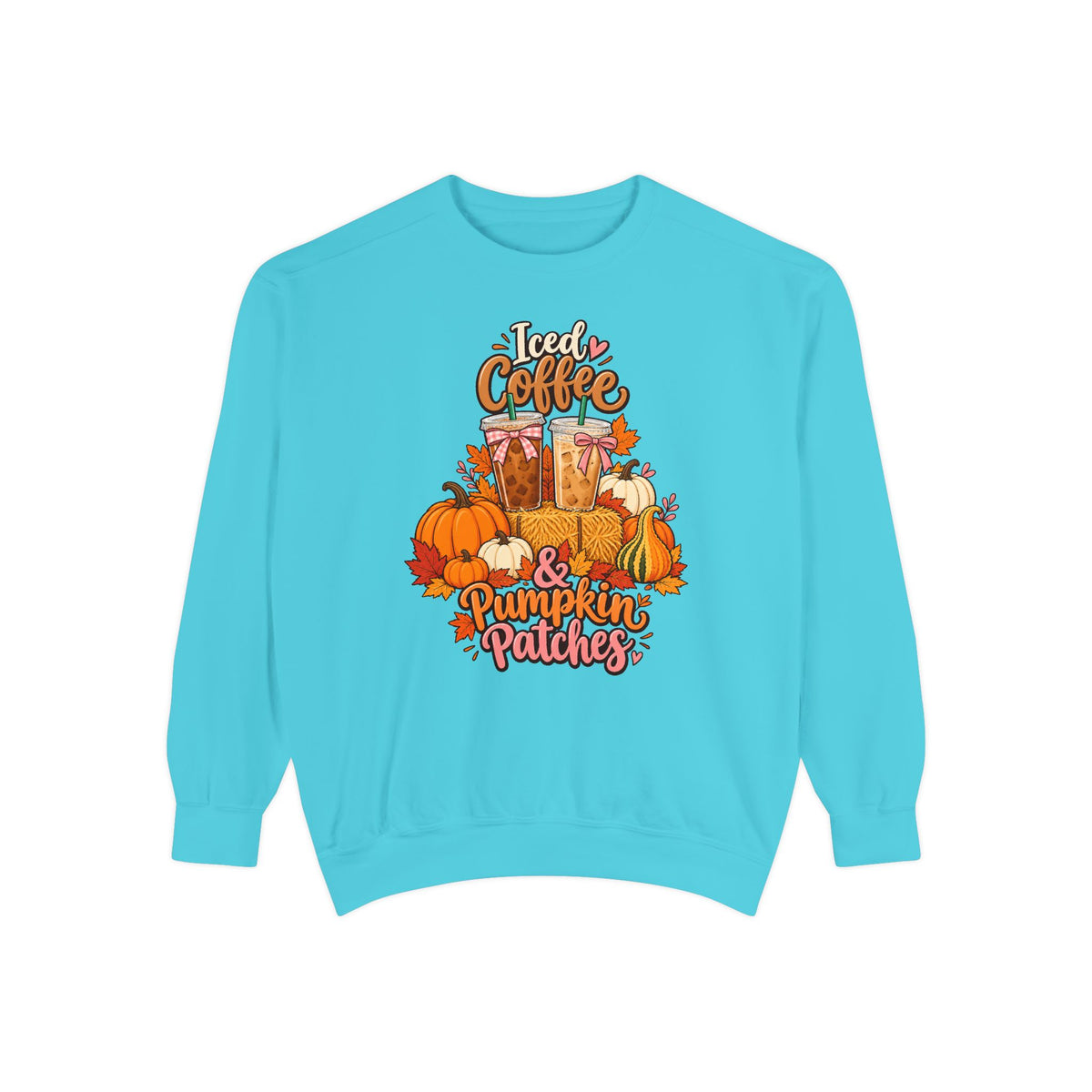 Iced Coffee & Pumpkin Patches Sweatshirt – front view