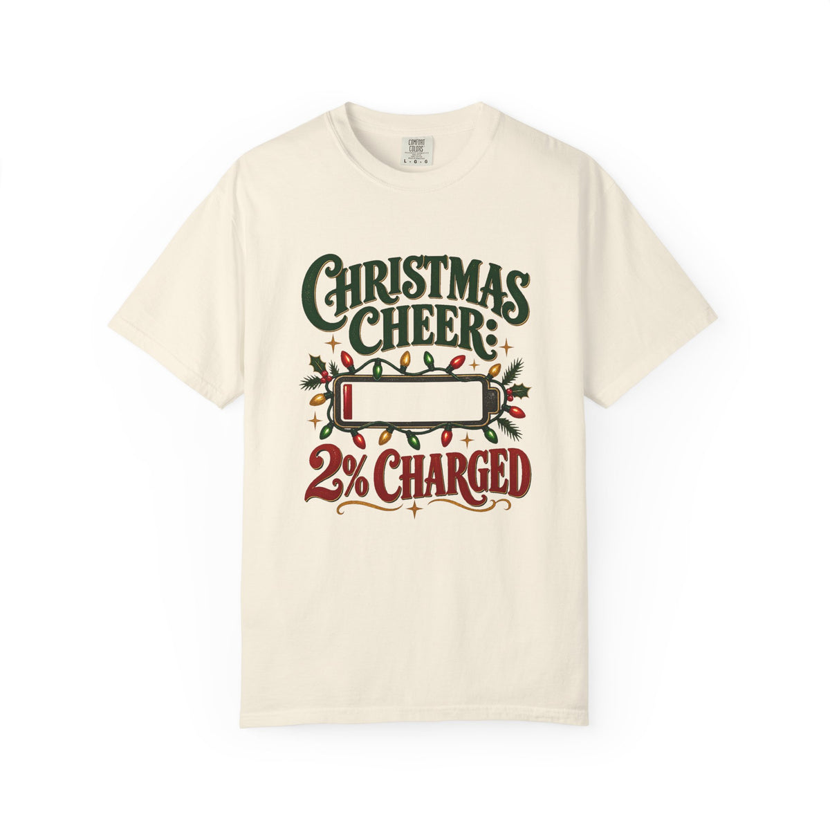 Christmas Cheer: 2% Charged T-Shirt – Ivory