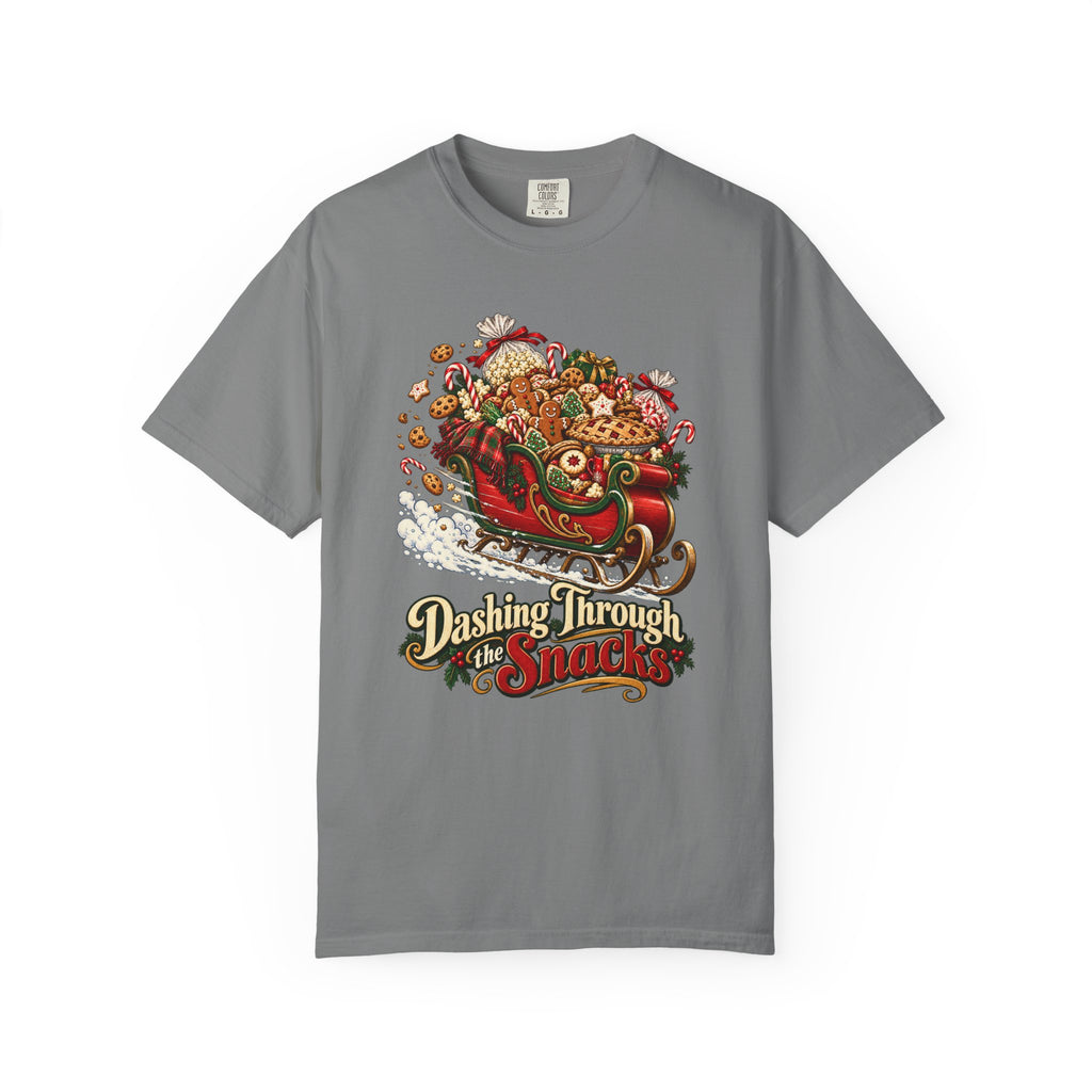 Dashing Through the Snacks T-Shirt – Grey