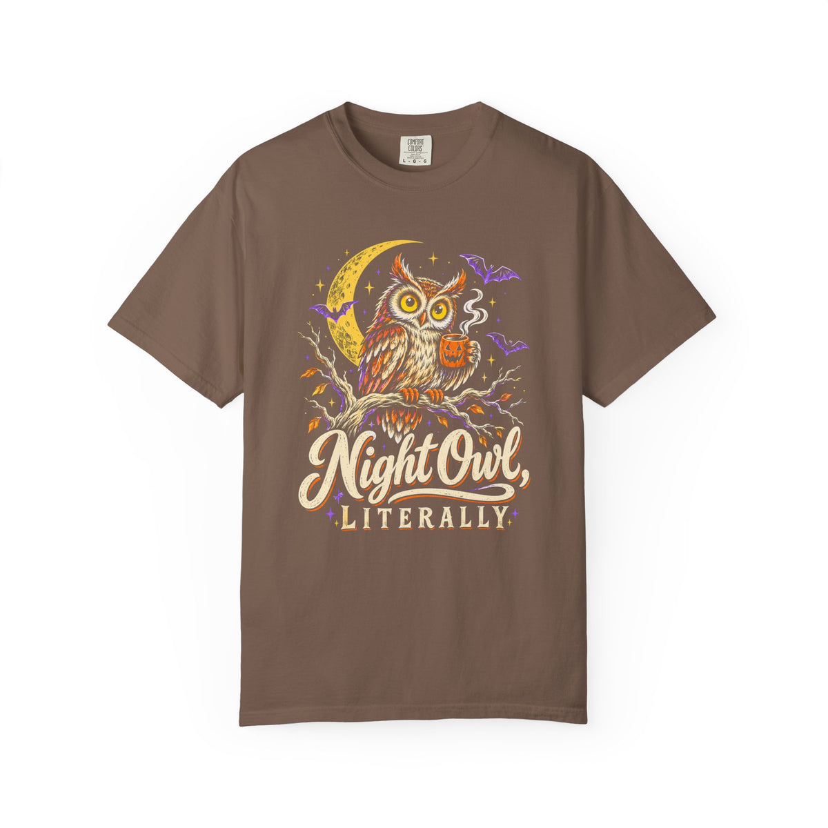 Night Owl, Literally T-Shirt – Espresso