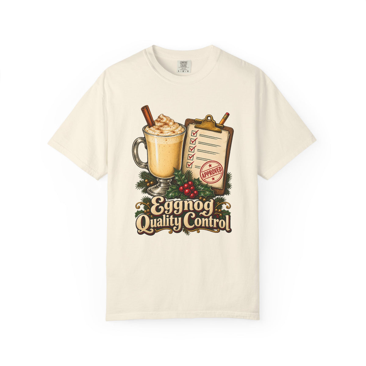 Eggnog Quality Control T-Shirt – Ivory