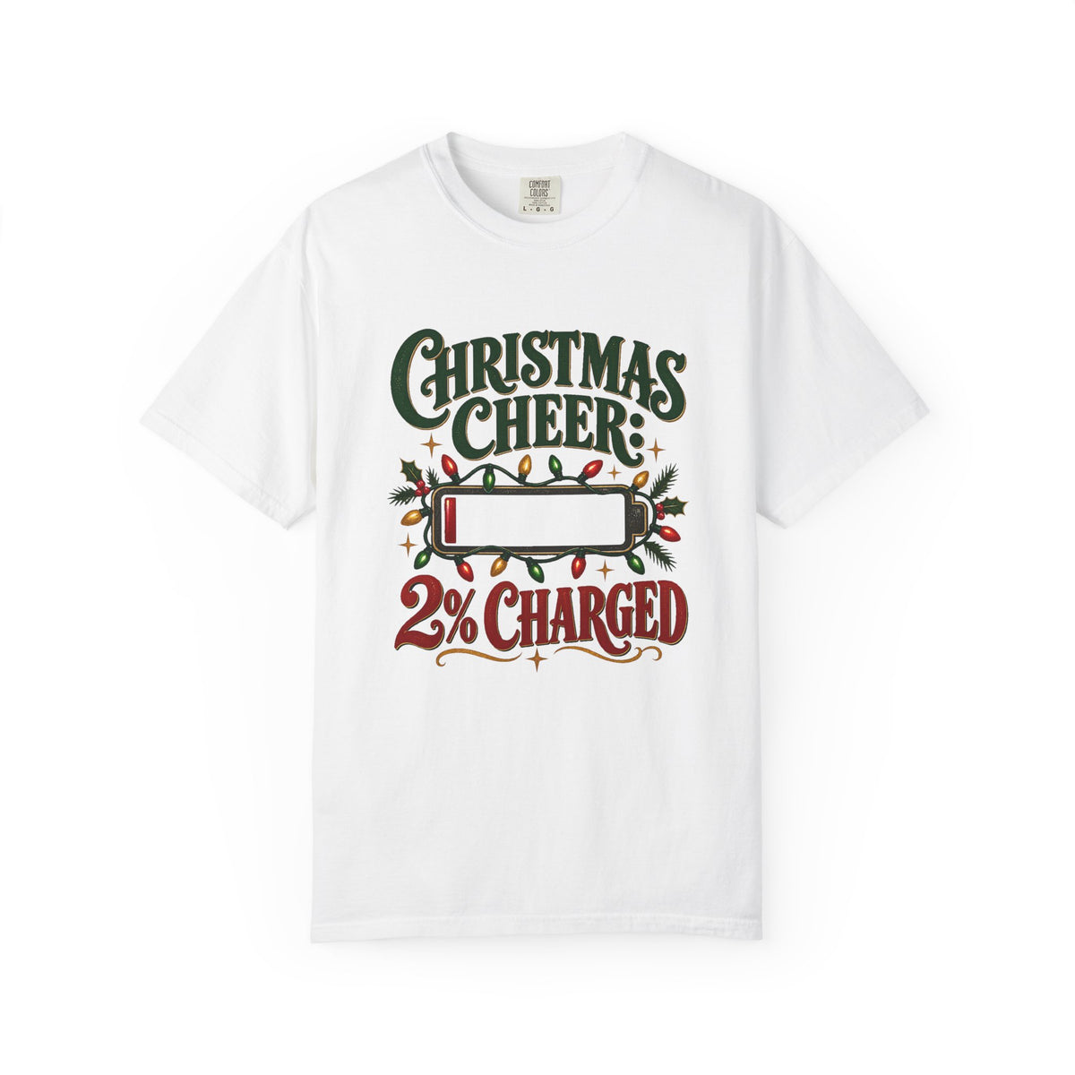 Christmas Cheer: 2% Charged T-Shirt – White